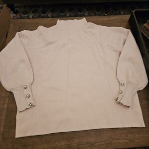 Tahari Sweater Mock Turtleneck Cream XL NWT